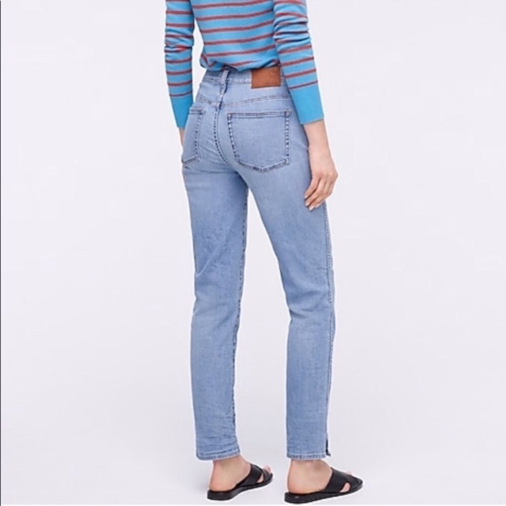 J Crew Vintage Straight High Rise Side Slit Jeans 25 Blue - Picture 2 of 12